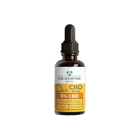 HUILE DE CBD EN BOUTEILLE EN PET 5% | CHIENS ET CHATS DE PETITE À MOYENNE TAILLE