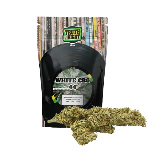 White CBG 44 Flower